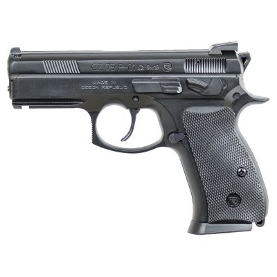 CZ P-01 Omega Convertible Compact 9mm Luger Semi Auto Pistol 3.75″ Barrel 14 Rounds Fixed Sights Rubber Grips Matte Black Finish